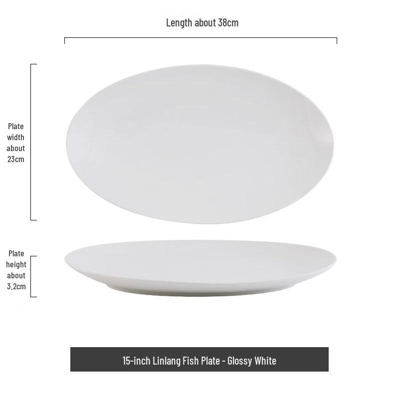 Heating Insulated Ceramic Oval Fish Plate