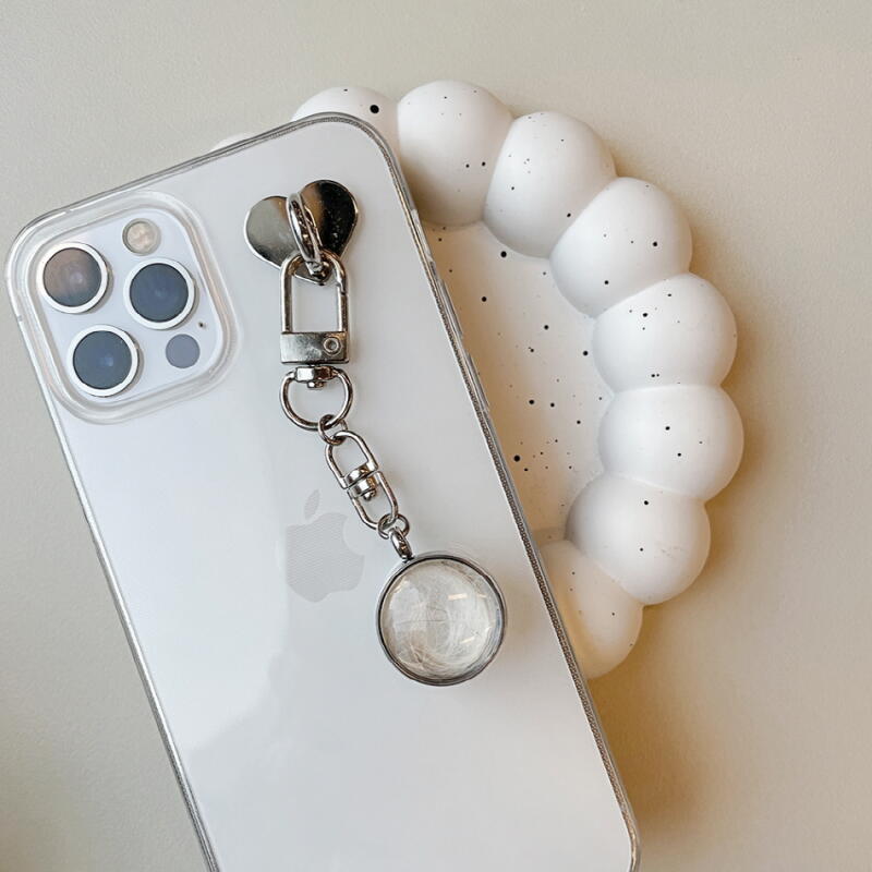 Pet dog cat fur keychain whisker storage M (23mm diameter)