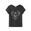 2025 Sexy Eagle Print T-Shirt Short Sleeve Summer New round Neck Retro Short Slim Fit Slimming Top Women