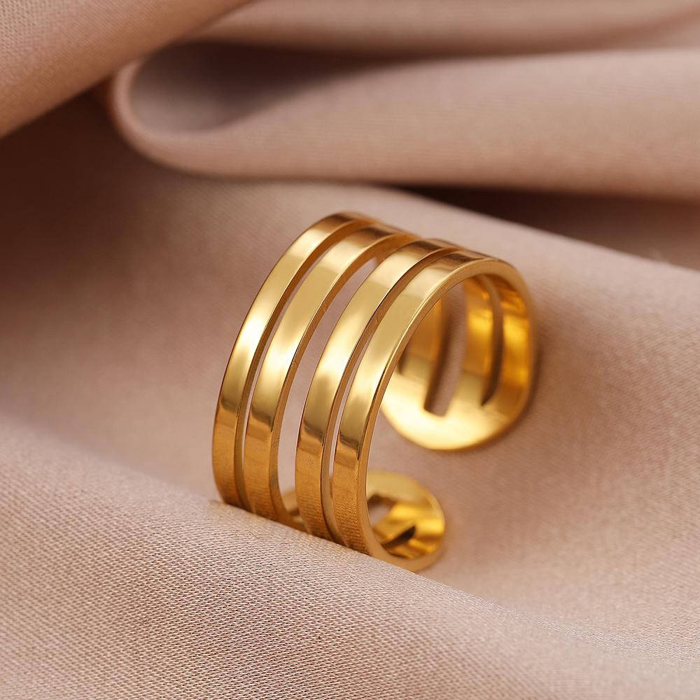 Stainless Steel Ring Vintage Daisies Flowers Open Fashion Ladies Couple Adjustable Rings For Women Zircon Aesthetic Girls Gifts