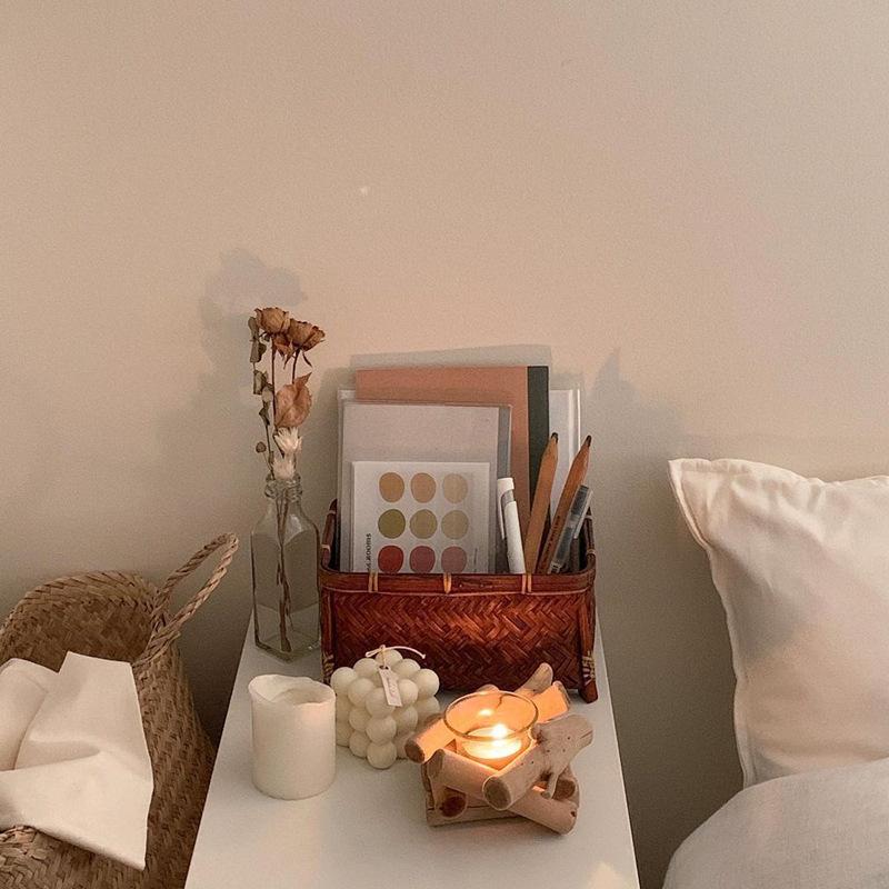 Candlestick Candle Holder 1PC  Flowwood Garden Style Glass Decoration Bedroom Living Room Dining Room Wedding Decoration