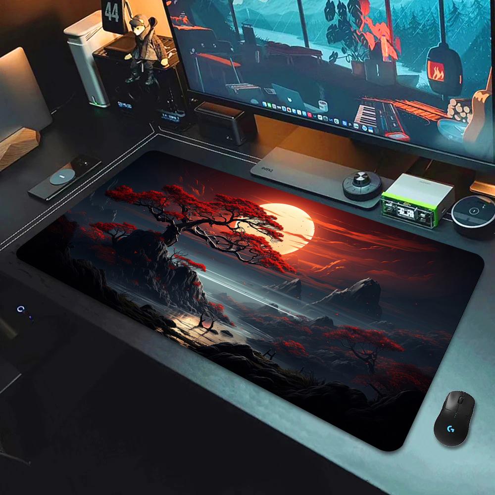 Fantasy Cherry Blossom Tree Mouse Pad Large Computer Keyboard Pads Anime Game Mousepad Game Mats Amazing Landscape XXL Desk Mat