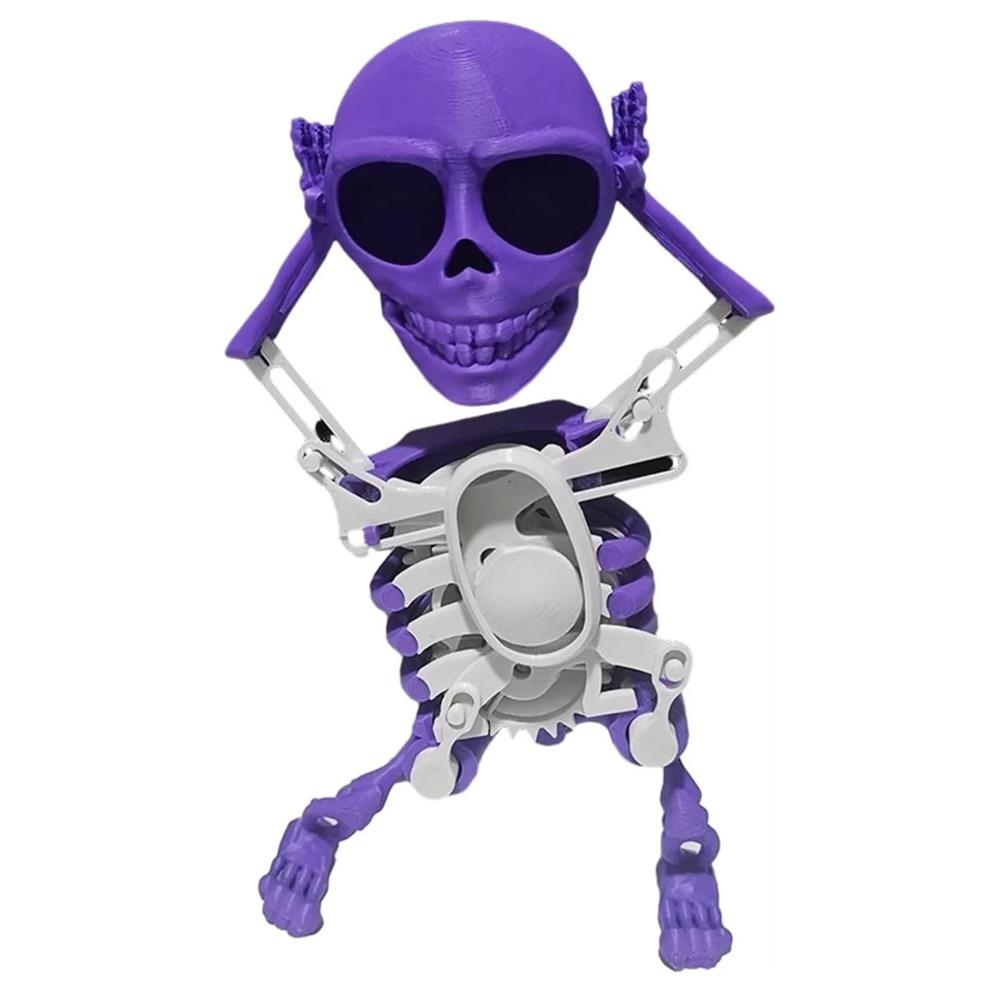 Plastic 3D Print Shaking Skull Doll Dancing Skull Spring Clockwork Toy  Kids Toddlers