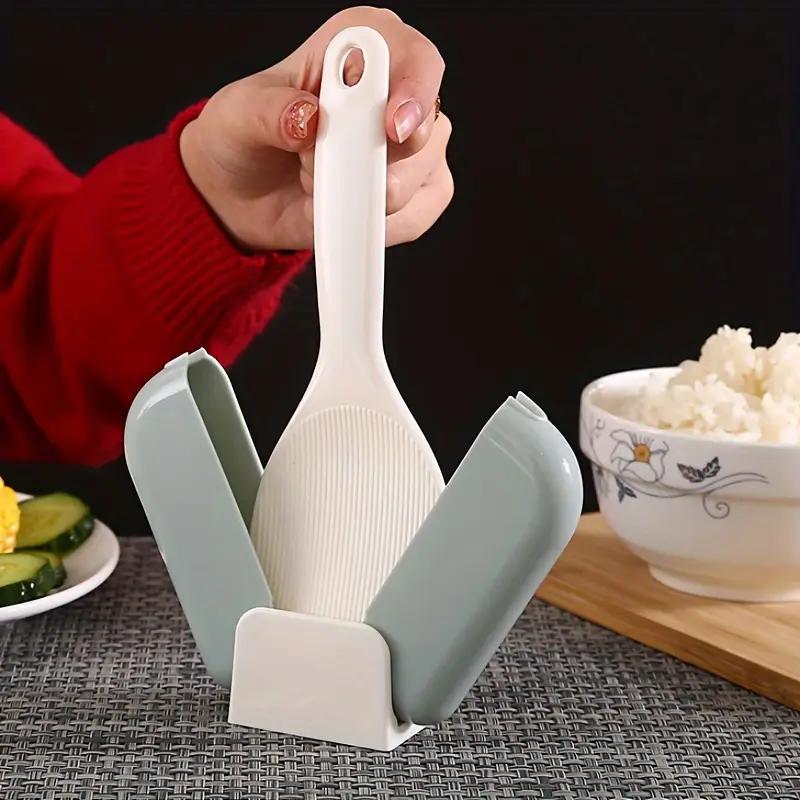 1PCS Automatic Opening and Closing Standing Rice Spoon Storage Rack Household Large Rice Spoon Rack Rice Spoon Dust Cover Set