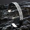 Vintage Stainless Steel Open C-Shaped Solid Celtic Knot Bracelet Unisex