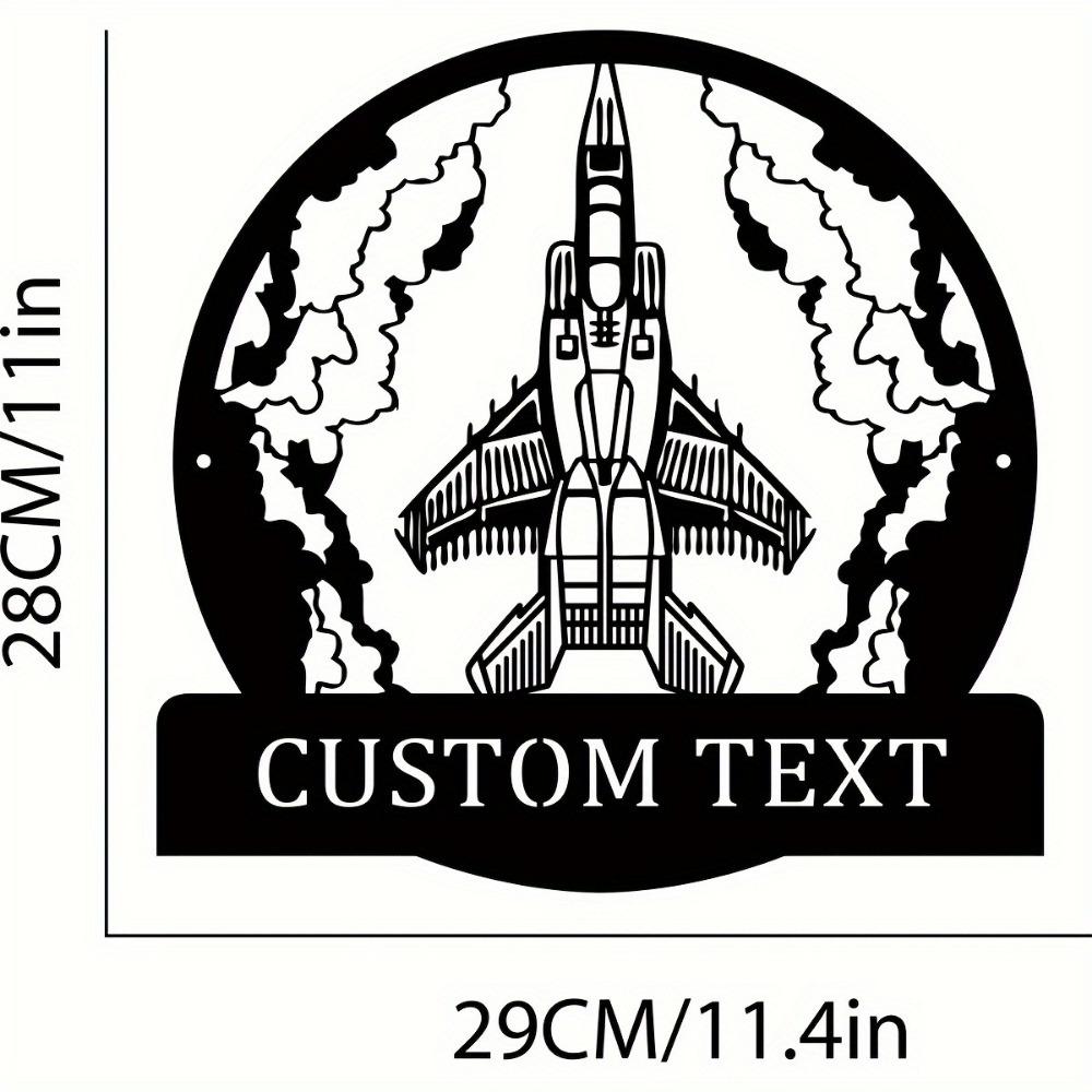 Винтажный металлический самолет Настенный декор Пользовательский текст Многоразовый Матовое покрытие Авиационный подарок