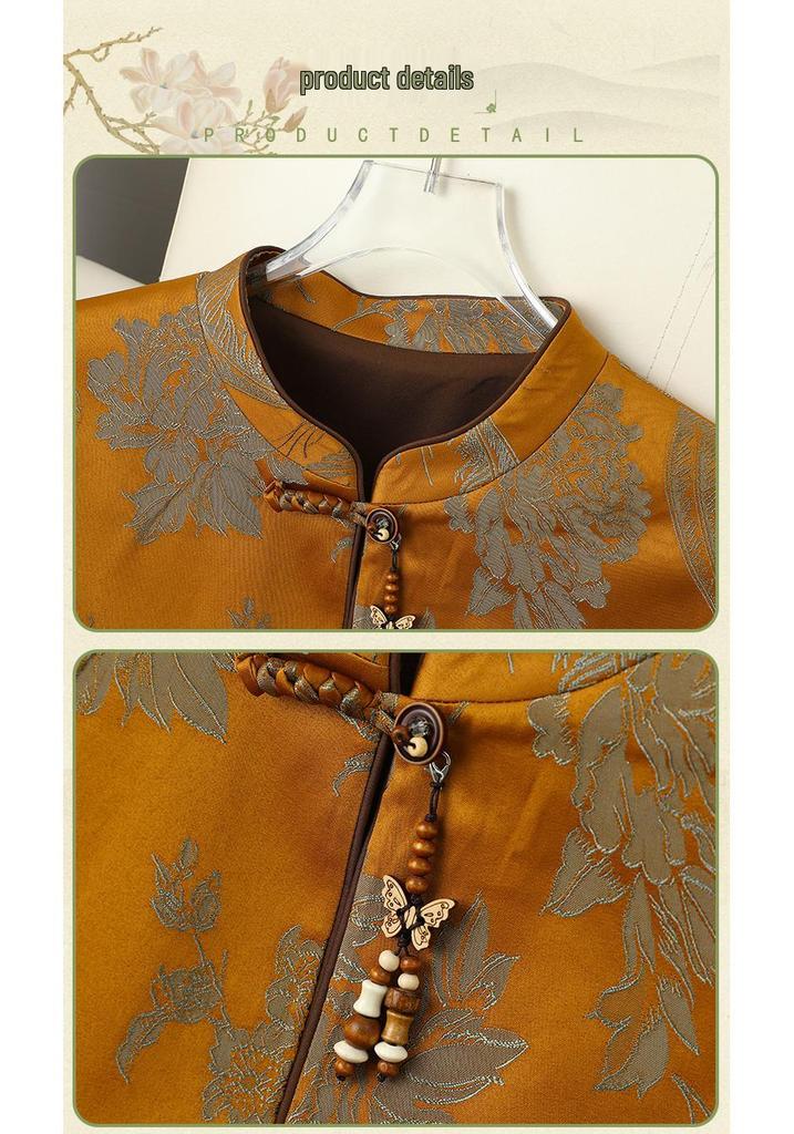 Spring Vest for Middle-aged & Elderly Women - Chinese Style Shawl, Mother's Outerwear, Wife's Top