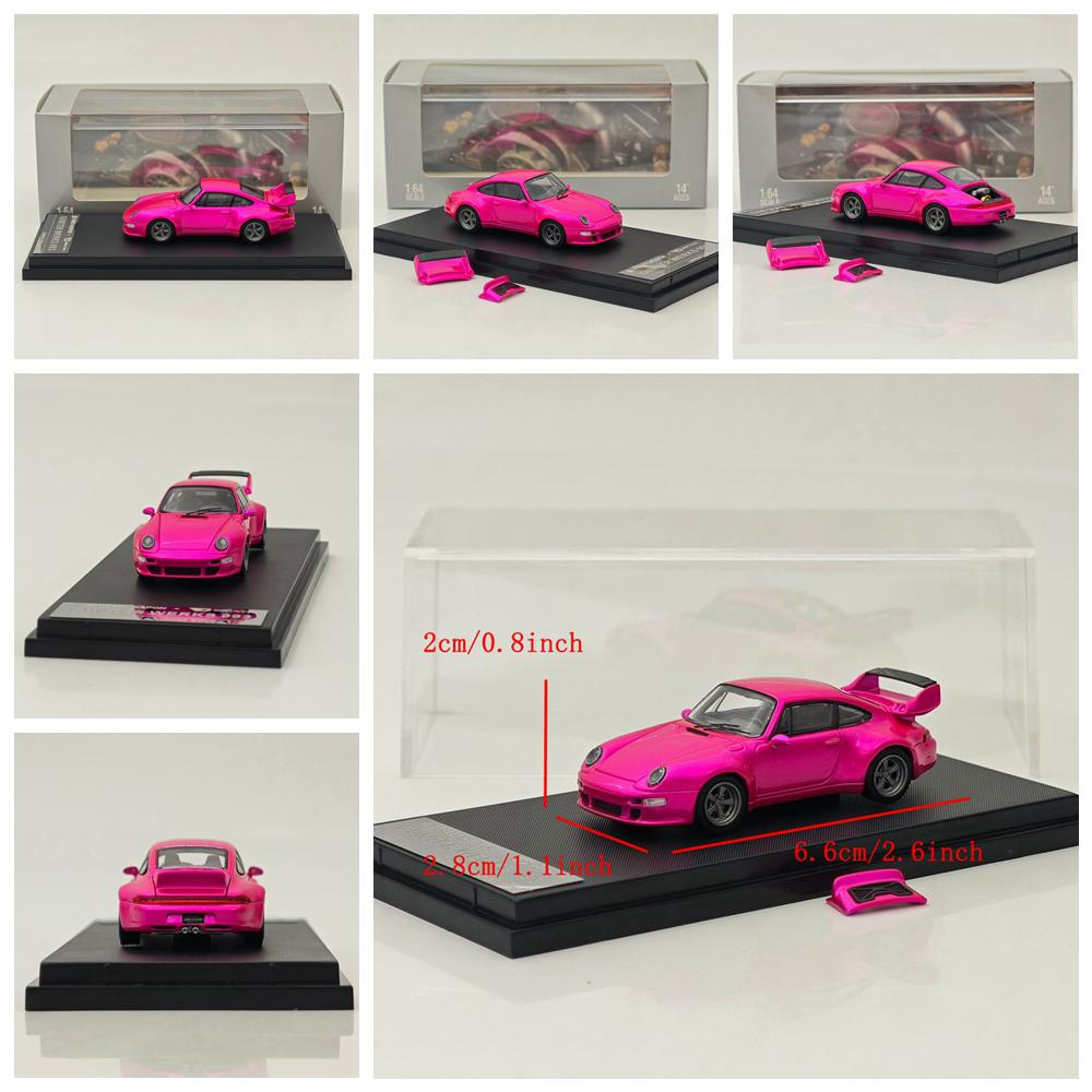 SW 1/64 Scale for Gunther Werks 993 Remastered Openable Hood Diecast Model Car Miniature Collection Toy Vehicle Models