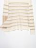 2026 Spring Women's Metallic Thread Knit Striped Sweater - European & American Style, Round Neck, Color 7174