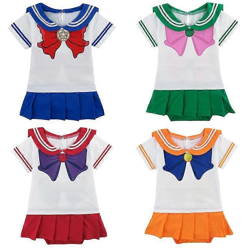 Pagliaccetto Tutina Sailor Moon per Bambini - Costume Rosso Sailor Venus per Bambine 70-100cm Abbigliamento per Tutte le Stagioni