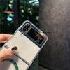Suitable for Samsung Zflip6 Folding Mobile Phone Case Transparent Glitter Hard Shell Zflip5 Colorful Magnetic Suction Case Zflip3 4