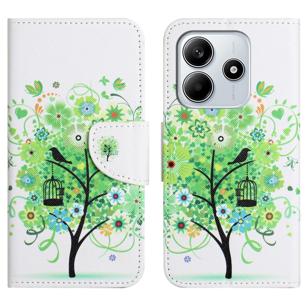 For Xiaomi Redmi Note 14 4G (164.84x78.15x8.16mm) Case Pattern Printing Cross Texture Leather Phone Cover