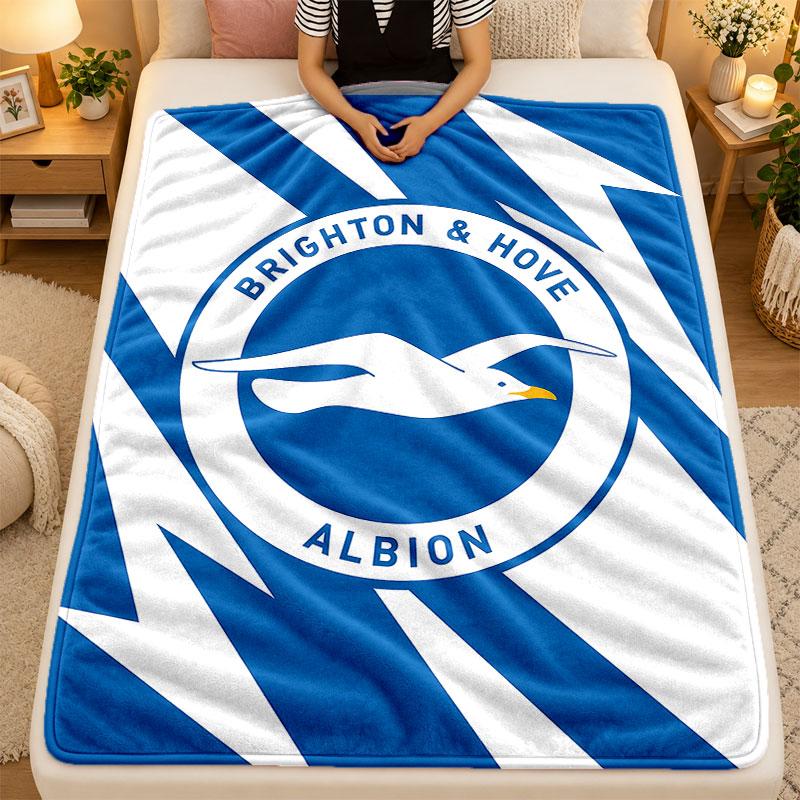 Flannel BlanketBrighton Hove Albion Warm Soft Throw Blanket for Indoor Sofa Bed Living Room Use