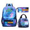 3pcs Six Seven Italian Brainrot Schoolbag Lunch Bag Pen Case Set Cartoon Fashion Backpack Pencil Case Suit School Supplies Gifts
