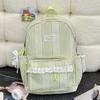 Schoolbag Korean simple casual striped schoolbag female junior high school student backpack large capacity class commuter travel backpack