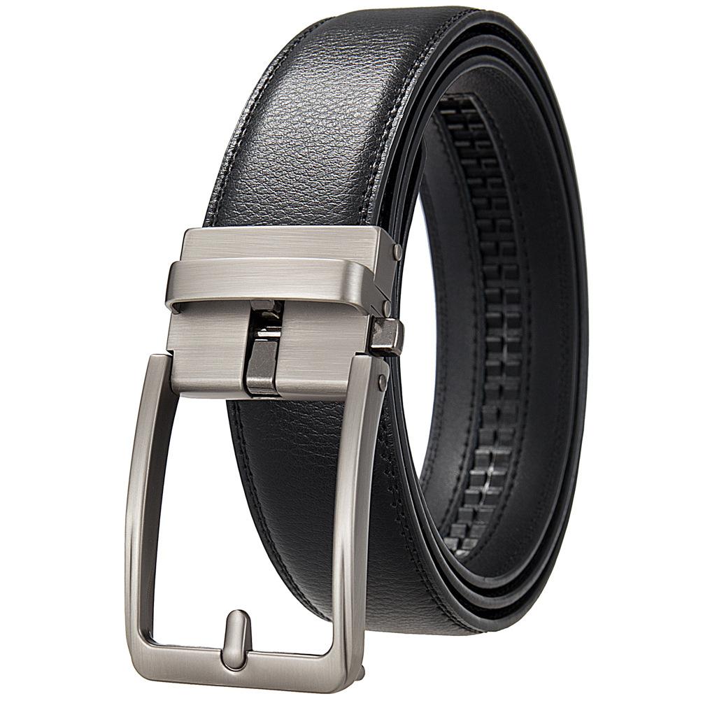 Anti-Needle Automatic Buckle Belt, Men'S Belt, Two-Layer Cowhide Belt Ly36-561948-1