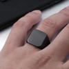 Fashion Hiphop Square Business Men Ring Hip Hop Punk Alloy Ring HMM