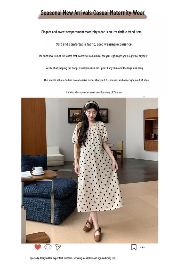 Elegant French-Style Summer Maternity Dress 2026 - Plus Size