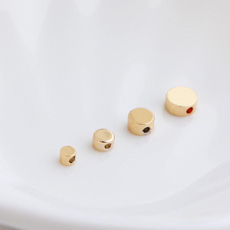 14K Goldplattierte Glatte Runde Scheibenperlen für DIY Schmuck, Armbänder, Halsketten und Perlenarbeiten