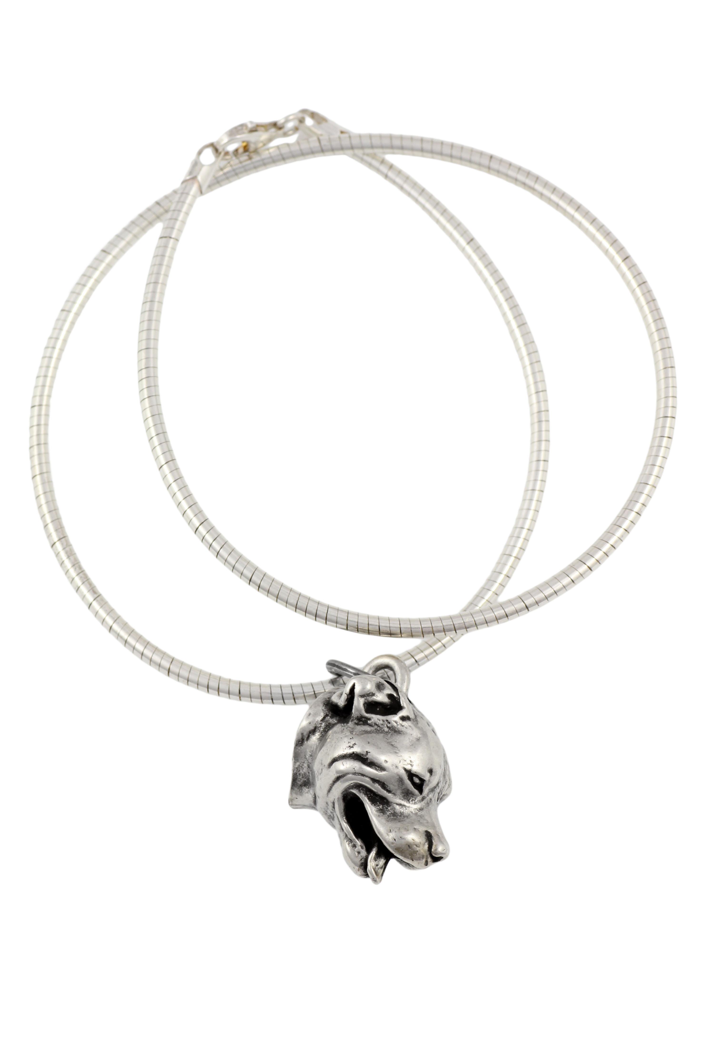 

Staffordshire Bull Terrier, Staffy - Dog necklace, unique jewellery for the dog fan, unique adder pendant by Art-Dog brand срібний