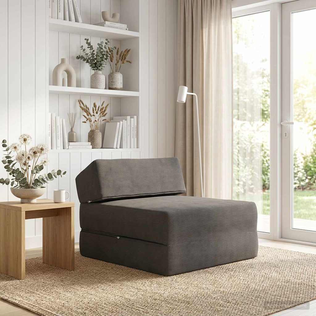 Folding Sofa Bed Dark Gray 60 x 70 x 41 cm Fabric