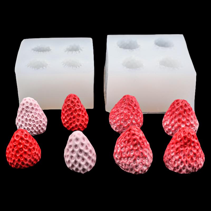 3D-Erdbeer-Silikonform für Schokolade, Kuchen, Süßigkeiten und Aromatherapie.