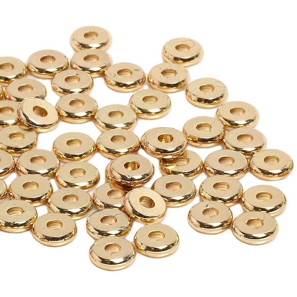 20 Stück 3-10mm Edelstahl Charm Abstandshalter Perlen Flach Rund Mit Loch Lose Perlen für DIY Schmuck Armband Herstellung Zubehör