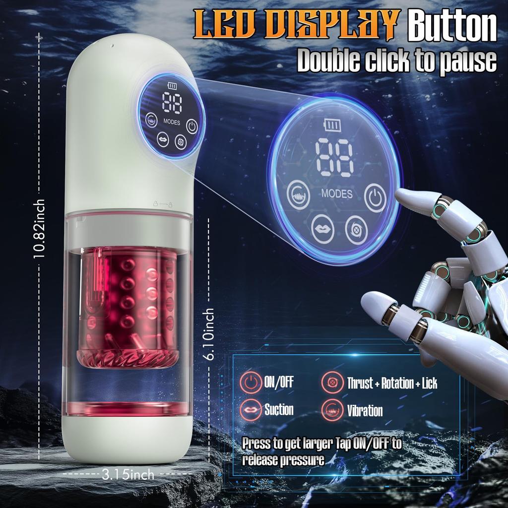 Automatic Rotating Sucking Male Masturbator Penis Pump Thrusting Licking Sex Machine Stroker Pocket Pussy Adult Sex Toys for Men Delayed Ejaculation