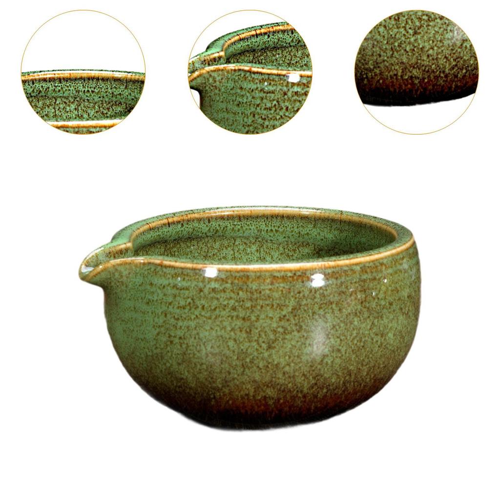 Ceramic Matcha Bowl Handcrafted with Pouring Spout 500ml Handmade Green Tea Cup for Friends Ceremony Family Tea Lovers Best Gift