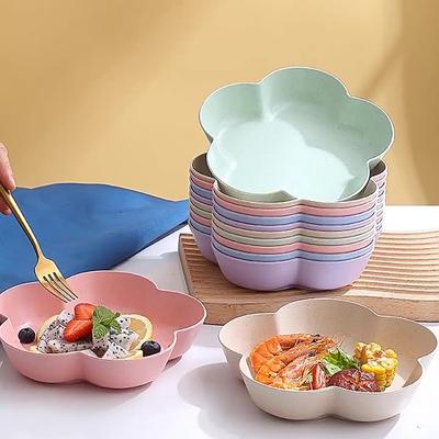 Flower Shaped Serving Bowls Set of 6 Durable Lightweight Tableware for Fruit Snacks and Salads Stackable Design