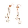 Color Gold Pentagram Purple Gold Simple Fashion Foreign Gas Plated Rose Gold Long Earrings