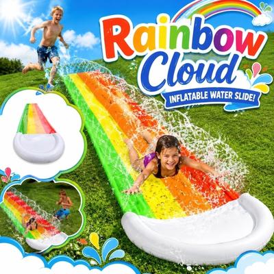 Inflatable Water Slide Outdoor Backyard Sprinkler Slip and Slide Mat Durable Summer Water Play Toy for Kids and Family Fun