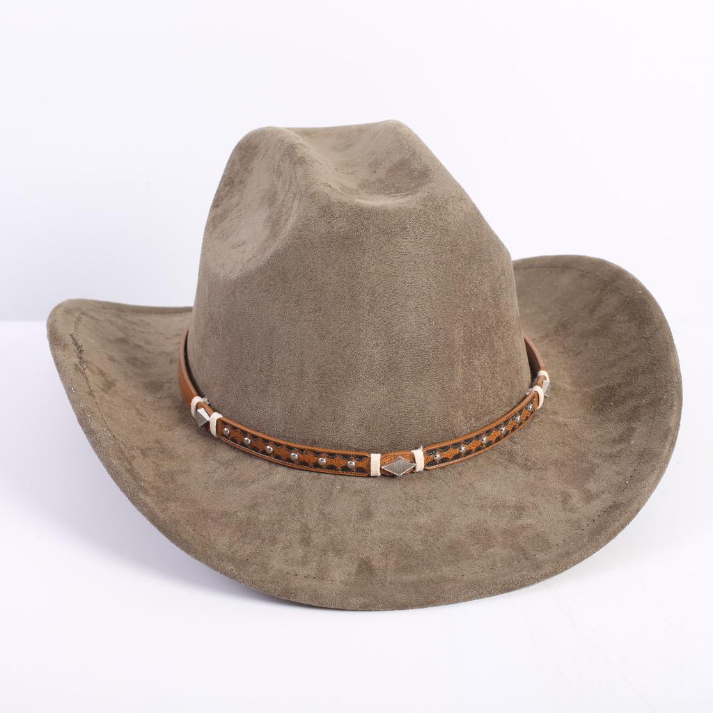 New Color Western Cowboy Hat Men's and Women's Commuting Versatile Simple Wind Wide Brim Top Hat Sun Hat