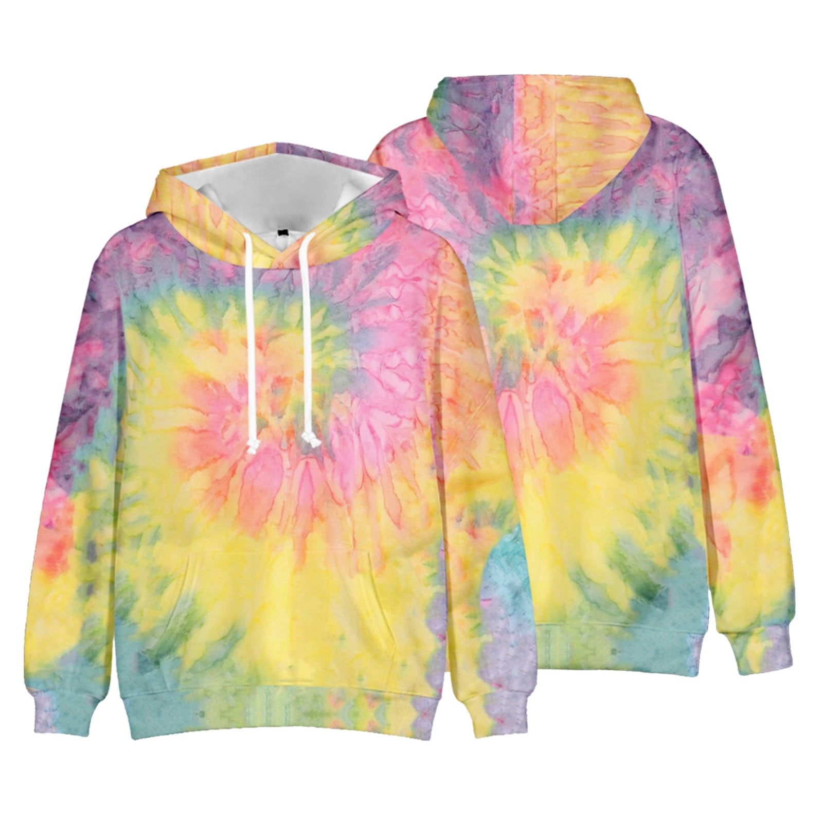 

Весна Осень Мужчины Женщины Tie Dye Печать Толстовка Цветной Пуловер Взрослые Повседневная Стильная Одежда С Капюшоном Мальчики Девочки Пальто с Шапкой 4XL