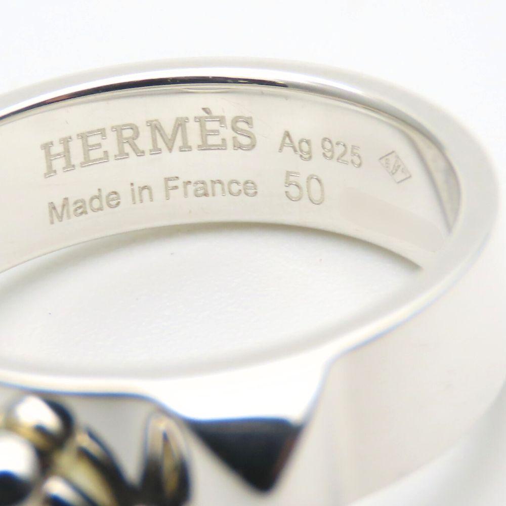 Gebrauchter HERMES Ring Collier de Chien PM EU#50 50 Silber925 4.6g Silberschmuck