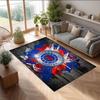 Tappeto Morbido per Area Calcio Rangers FC con Motivo Calcio, Antiscivolo, Tappeto per Pavimento Interno, Tappetino Decorazione Sportiva per Camera da Letto