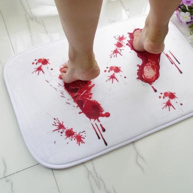 Halloween Horror Handprint Carpet Home Decor, Dirt-Resistant, Water-Absorbing Bathroom Slip-Proof Mat, Door Floor Mat