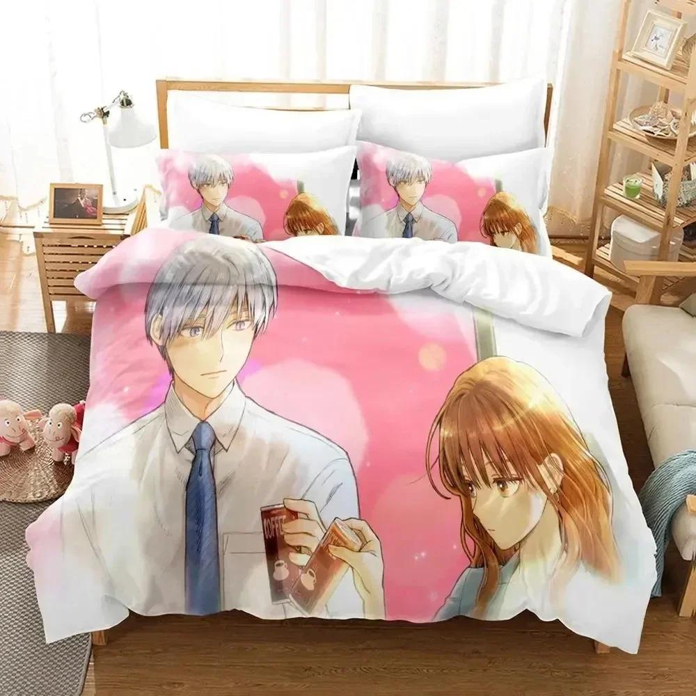 Anime Ice Guy and His Cool Female Colleague Printed Bed Set Duvet Cover Bedding Set Linen Sheet Quilt Cover Full Queen King Size