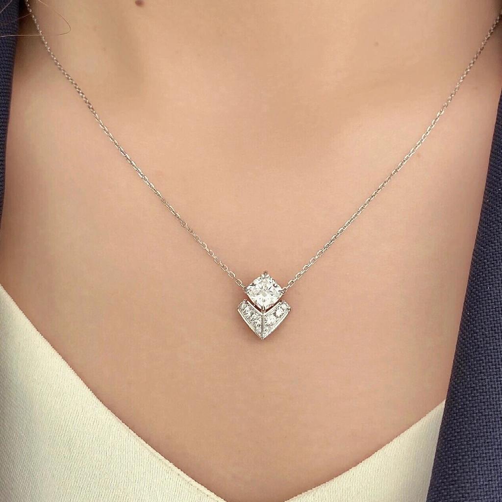 Latest Hot Brand Vintage Women's Necklace Luxury Jewelry For Women Pure 925 Silver Water Drop Designer Pendant Chain Necklaces