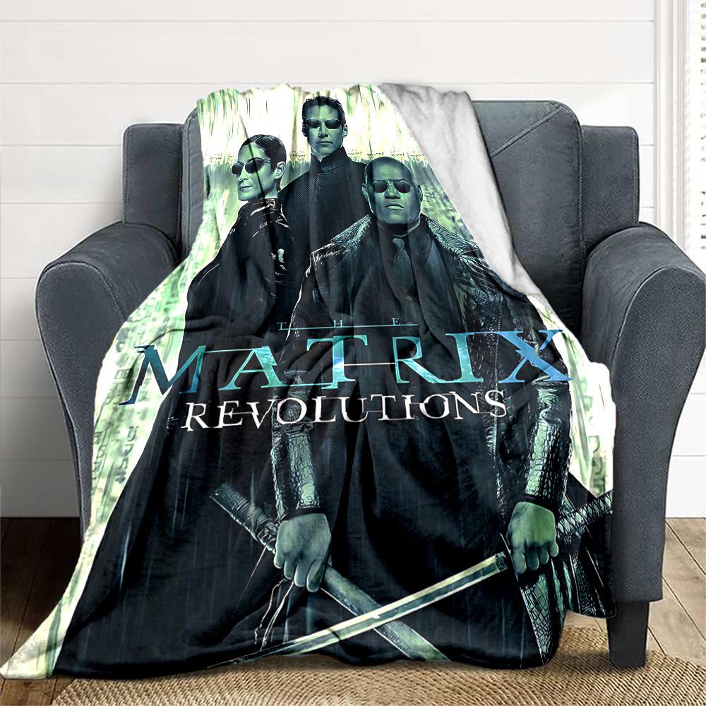 1pc The Matrix Flannel Throw Blanket - HD Printed Lightweight Soft Warm All-Season Blanket for Sofa, Bed, Travel, Camping 009