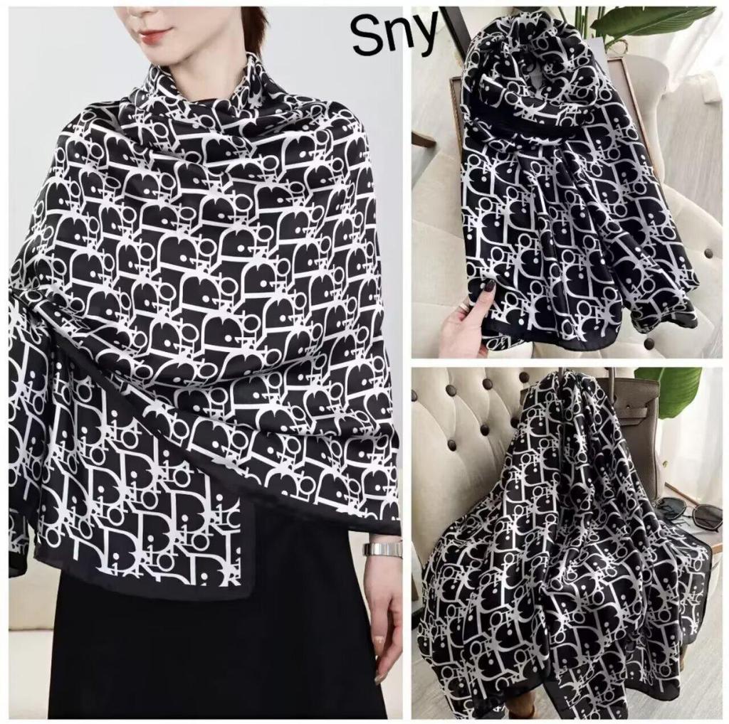 2024 Stylish Korean Brocade Silk Scarf for Women - Versatile Spring/Autumn Shawl
