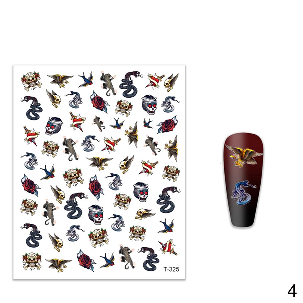 TNC Schlangenmuster, wasserfest, selbstklebend, Fingernagel-Kunst-Aufkleber, Dekor