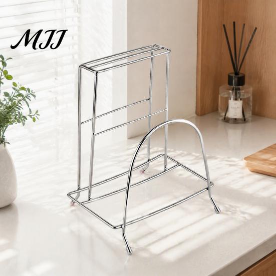 Space Saving Kitchen Tool Stand Stainless Steel Chopping Board Storage Rack And Knife Holder for Household Organization Tools Countertop, Vertical