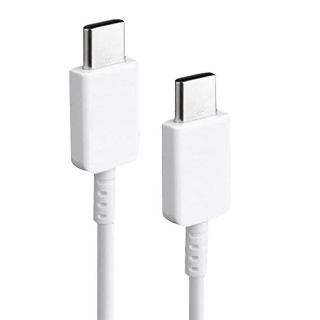 Type C to Type C Cable PD Fast Charging Flexible Type C Data Cord for Android for Note 10 Phone 3.3ft White