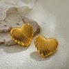 Love Heart Designs Oversized Studs Earrings Comfortable Hypoallergenically Gold Plated Zinc Alloy Accessories