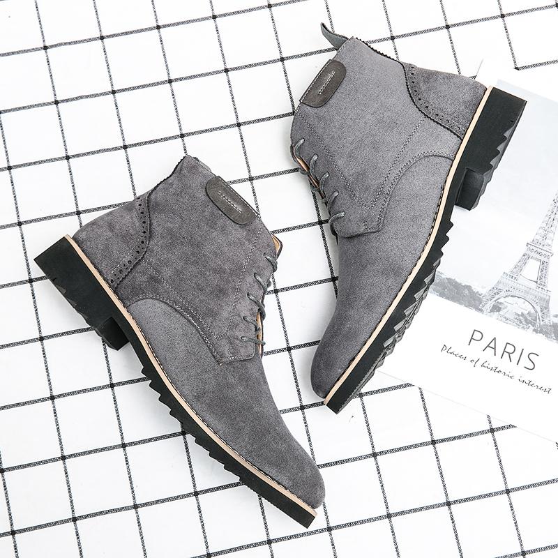 Модные ковбойские сапоги Замшевые туфли Мужская повседневная обувь Челси Мотоциклетные — фото 3