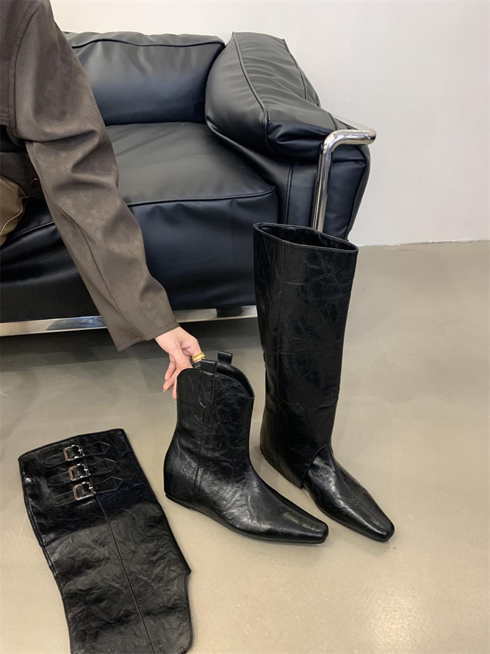 мода Острый Носок Женские Сапоги до Колена Челси Ботас 2024 Новые Поступления Модные — фото 3