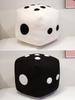 25cm Fun Play Dice Pillow Soft Stuffed Plush Toy Black White Dice Rolling Games Props Compare Sizes Funny Gift Idea Ideal For Party Entertainment