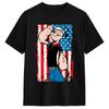 Popeyed the Sailor Man Salute American Flag TShirts  Pure Cotton Tees Summer Short Sleeve TShirt O Neck Popular Loose Tshirt
