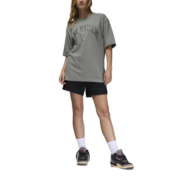 Air Jordan x A Ma Maniere T-Shirt Asia Sizing Flat Pewter Men s HF0539-029 M